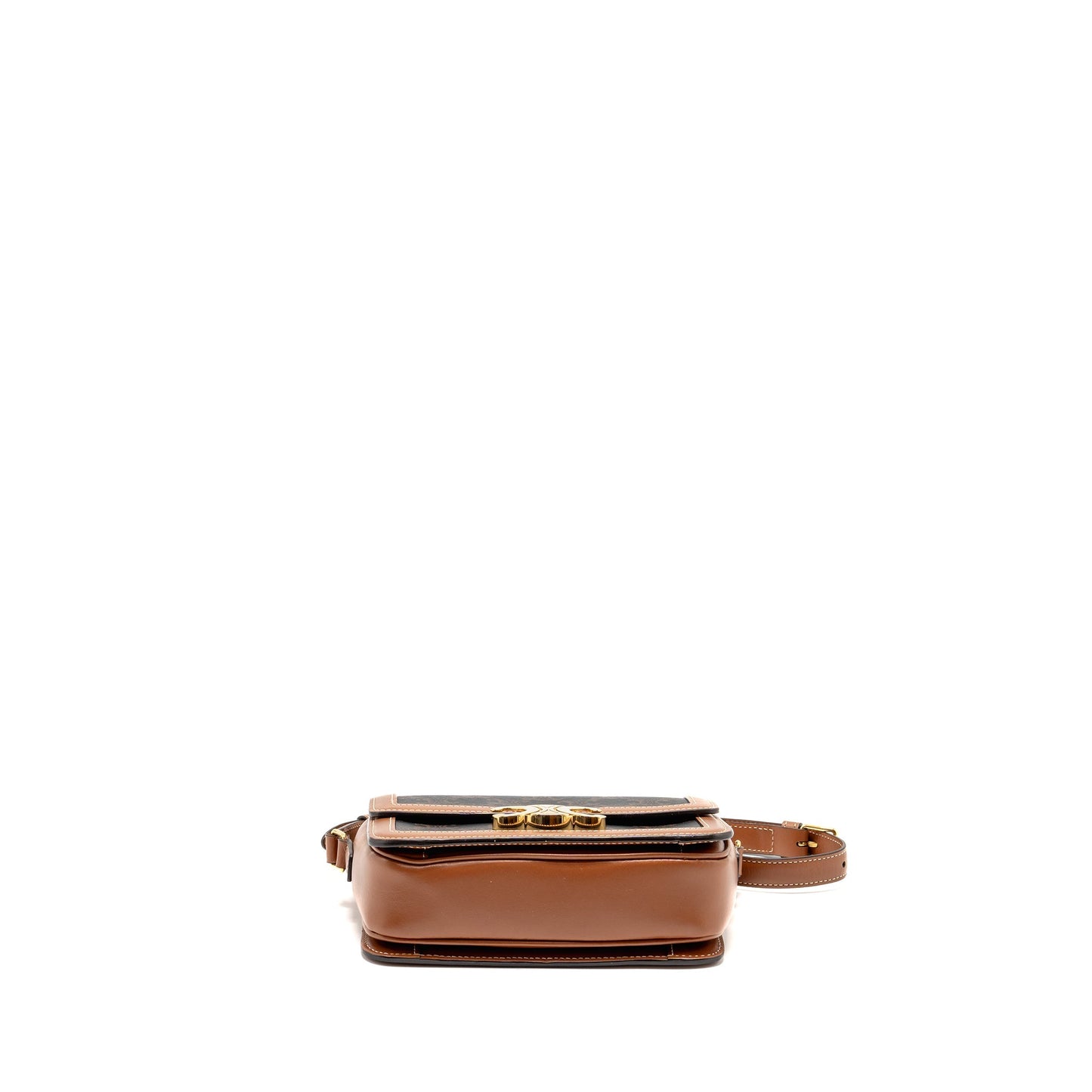 Celine Teen Triomphe Purse Triomphe Calfskin/Canvas Brown/Multicoloour