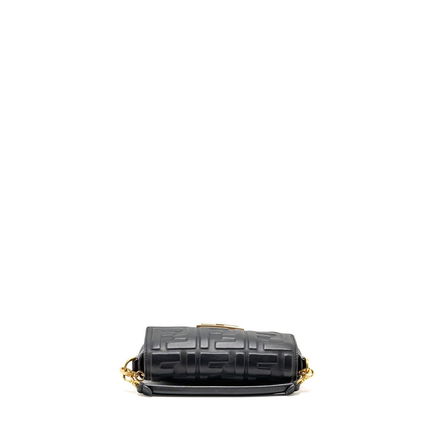 Fendi Mini Baguette Purse Motif Lambskin Black