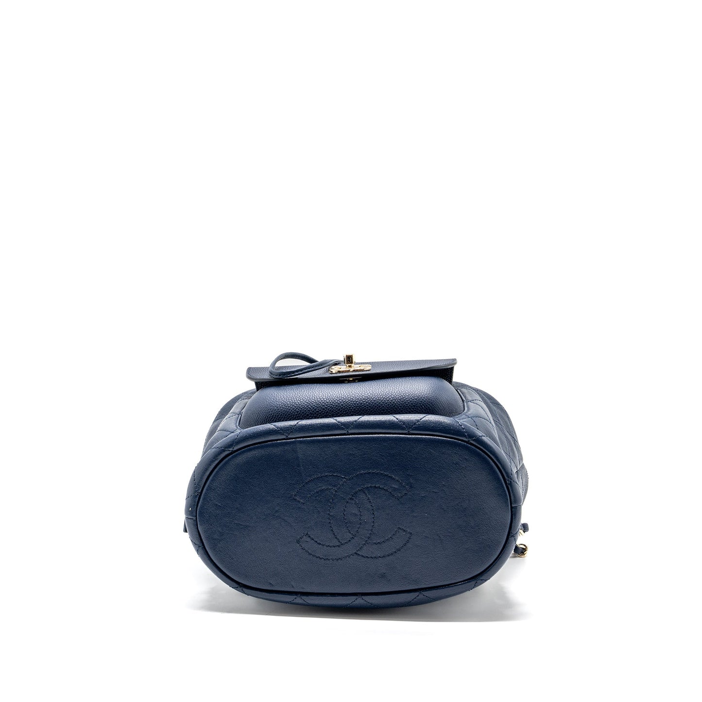 Chanel Drawstring Backpack Lambskin / Grained Calfskin Dark Blue LGHW