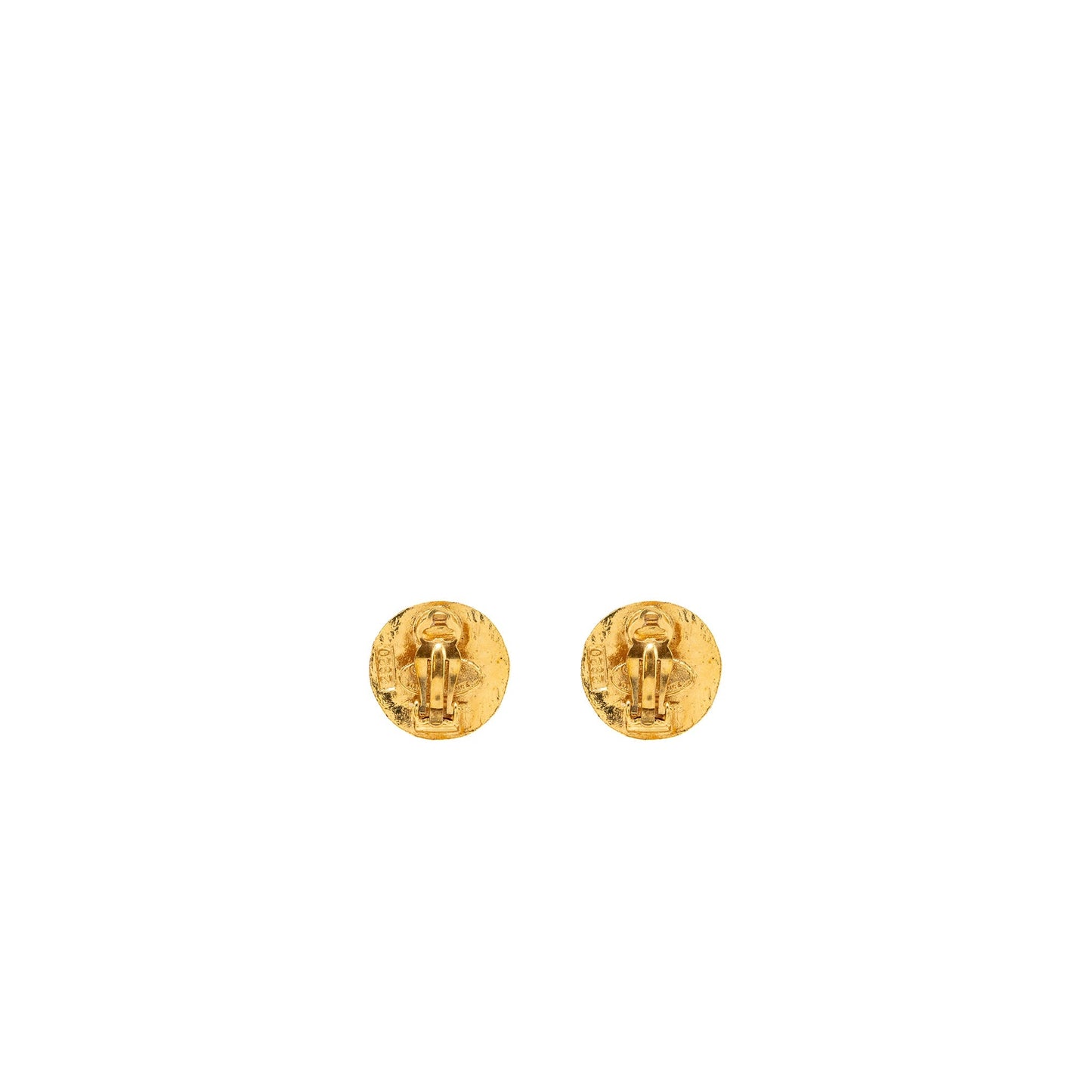 Chanel round CC logo earclip gold tone