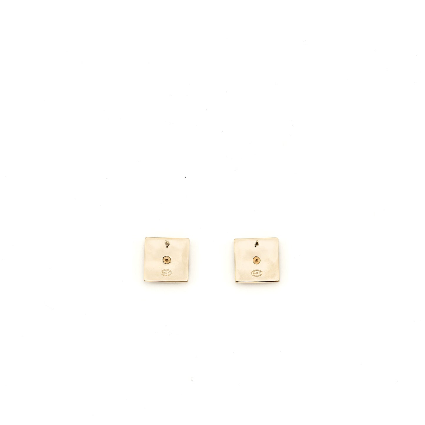 Chanel square CC Logo earring with crystal Light Gold Tone