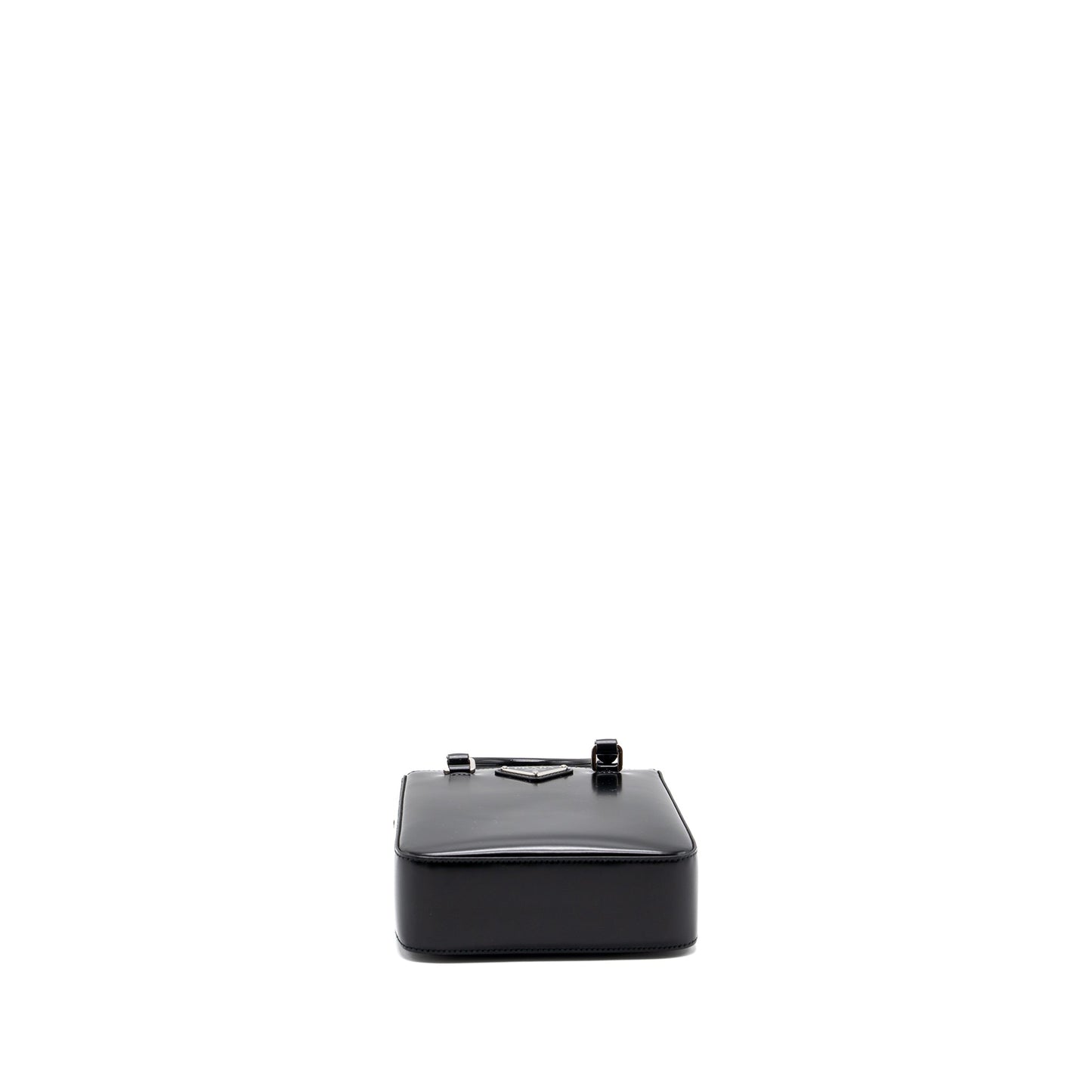 Prada Small Brushed Leather Tote Black