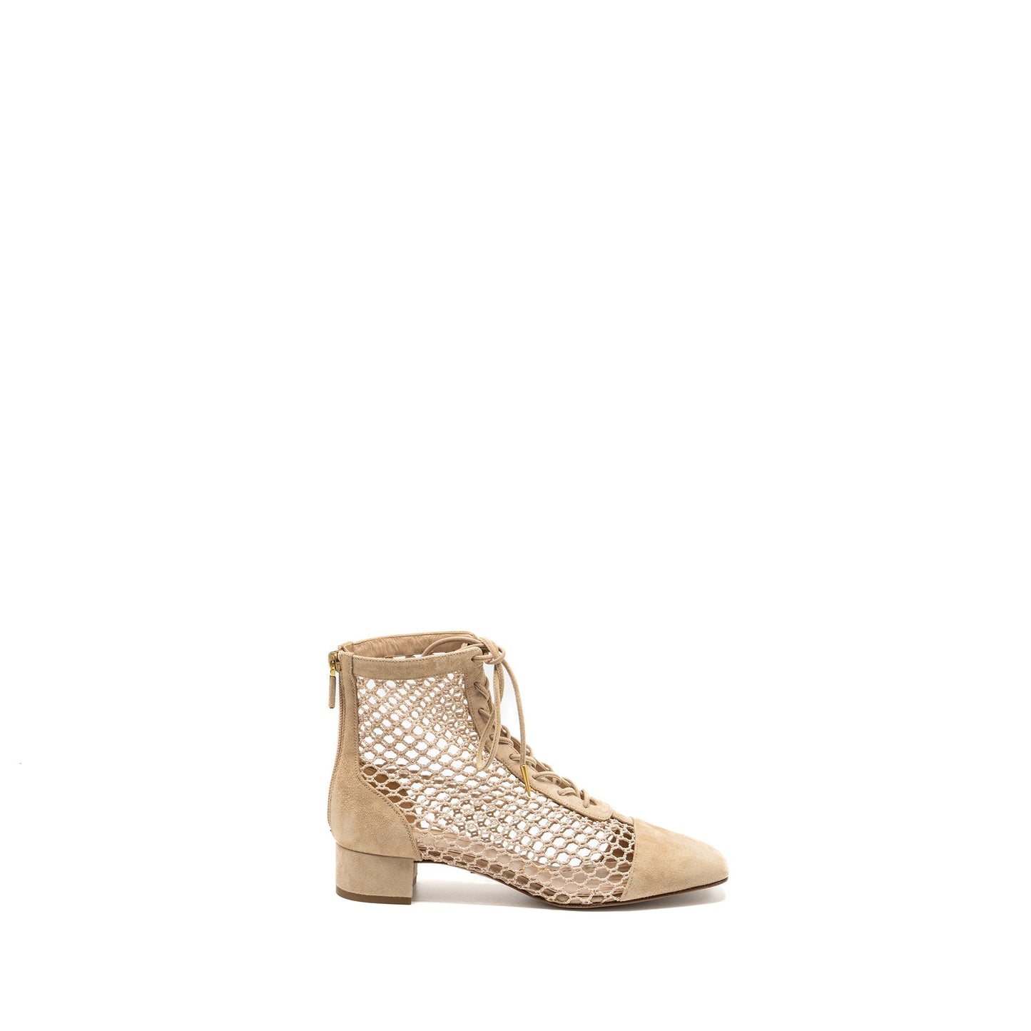 Dior Size 37.5 Naughtily-D Boots Suede/Resille Nude