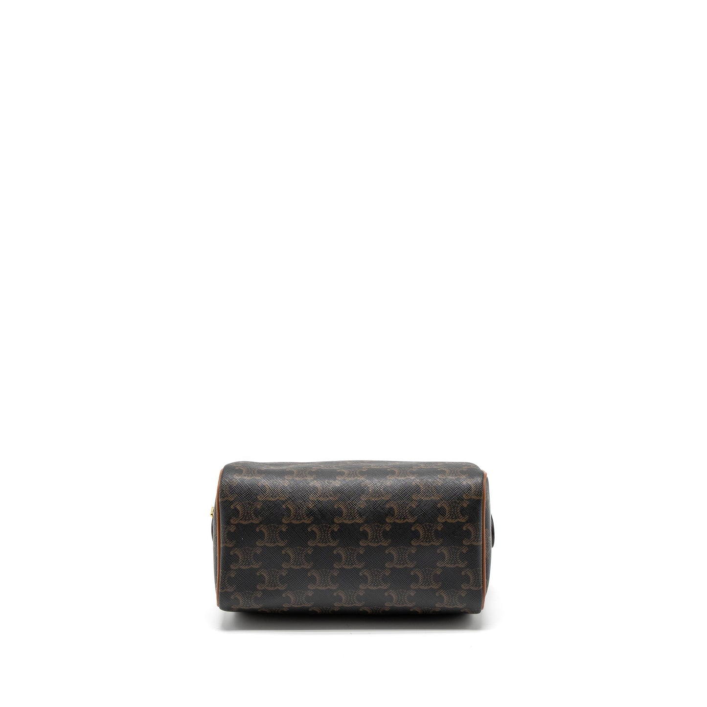Celine Small Boston Purse Triomphe Canvas/Calfskin Tan