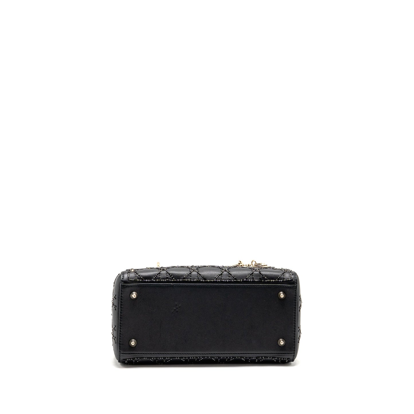 Dior Medium Lady Dior Embellished Cannage Limited Edition Calfskin Black