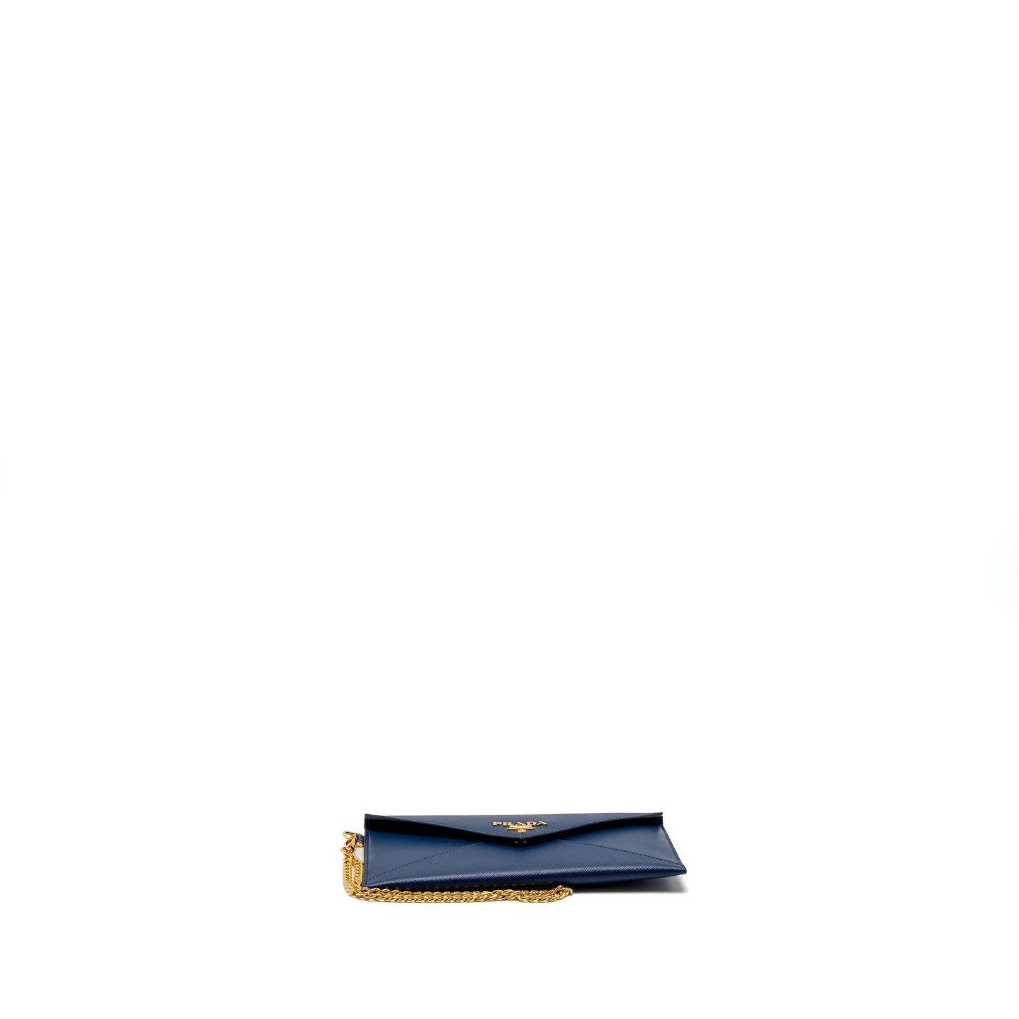 Prada Saffiano Clutch Calfskin Blue