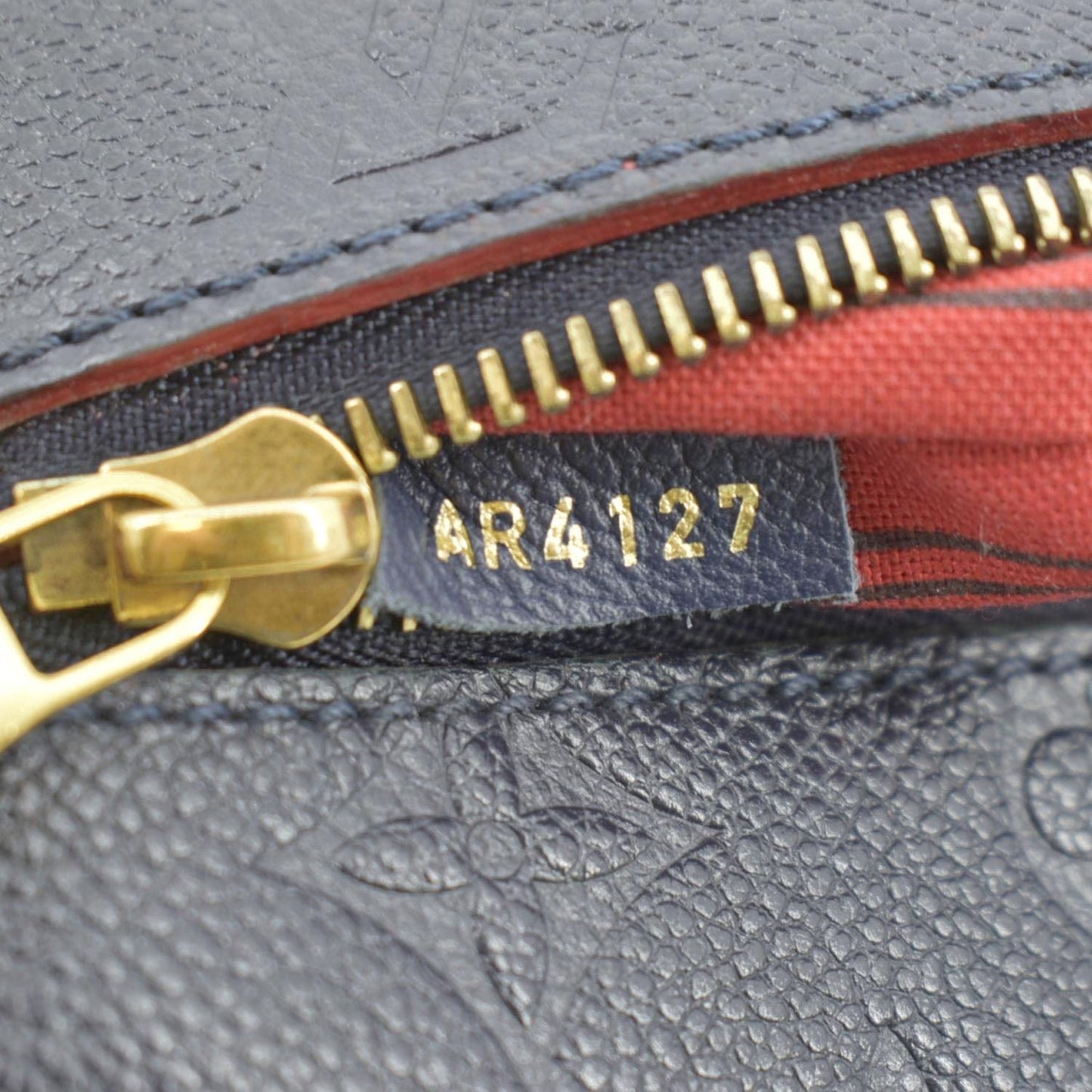 LOUIS VUITTON Metis Pochette Empreinte Leather Crossbody Bag Navy Blue