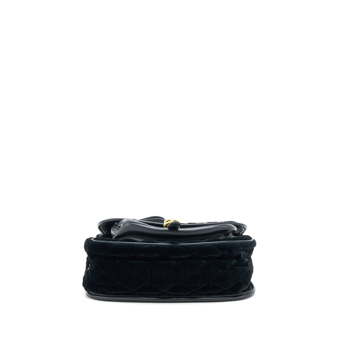 Prada Corsaire Hobo Purse Velvet/Leather Black