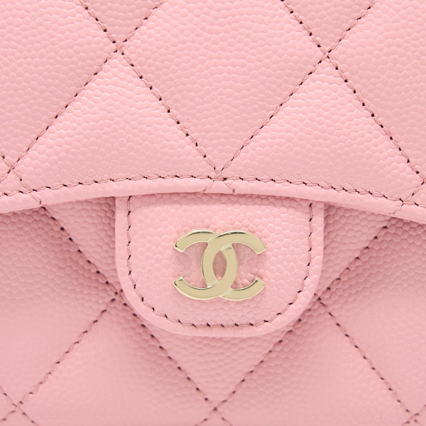 Chanel 22C Flap Holder with Chain Caviar Pink LGHW