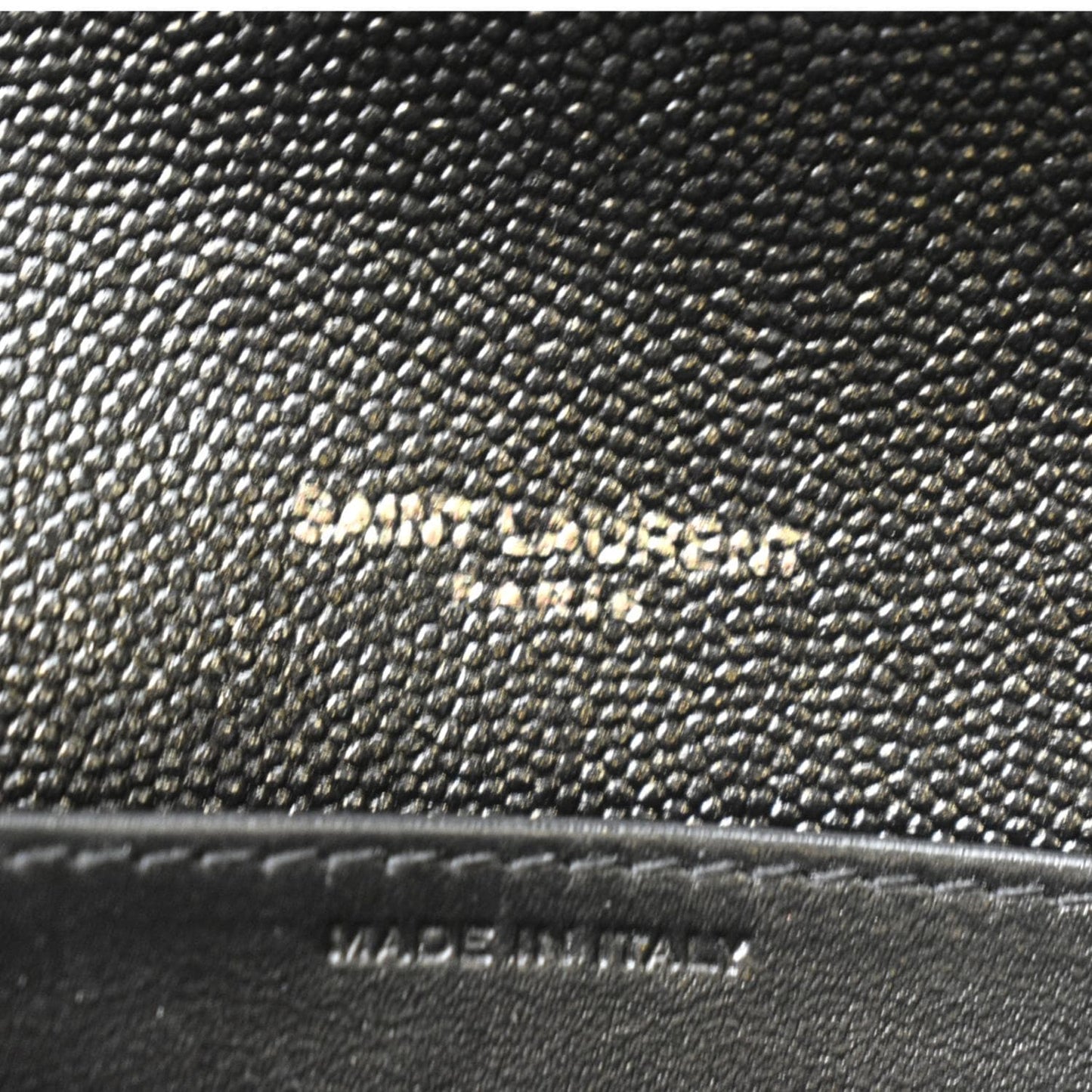 YVES SAINT LAURENT Flap Chain Grain De Poudre Leather Crossbody Bag Black