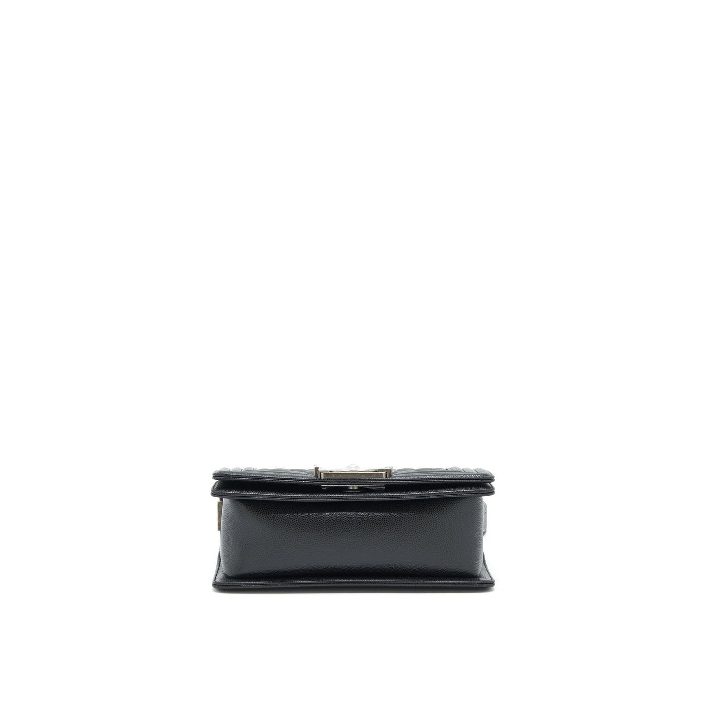 Chanel Small Boy Bag Caviar Black Ruthenium Sliver Hardware (Microchip)