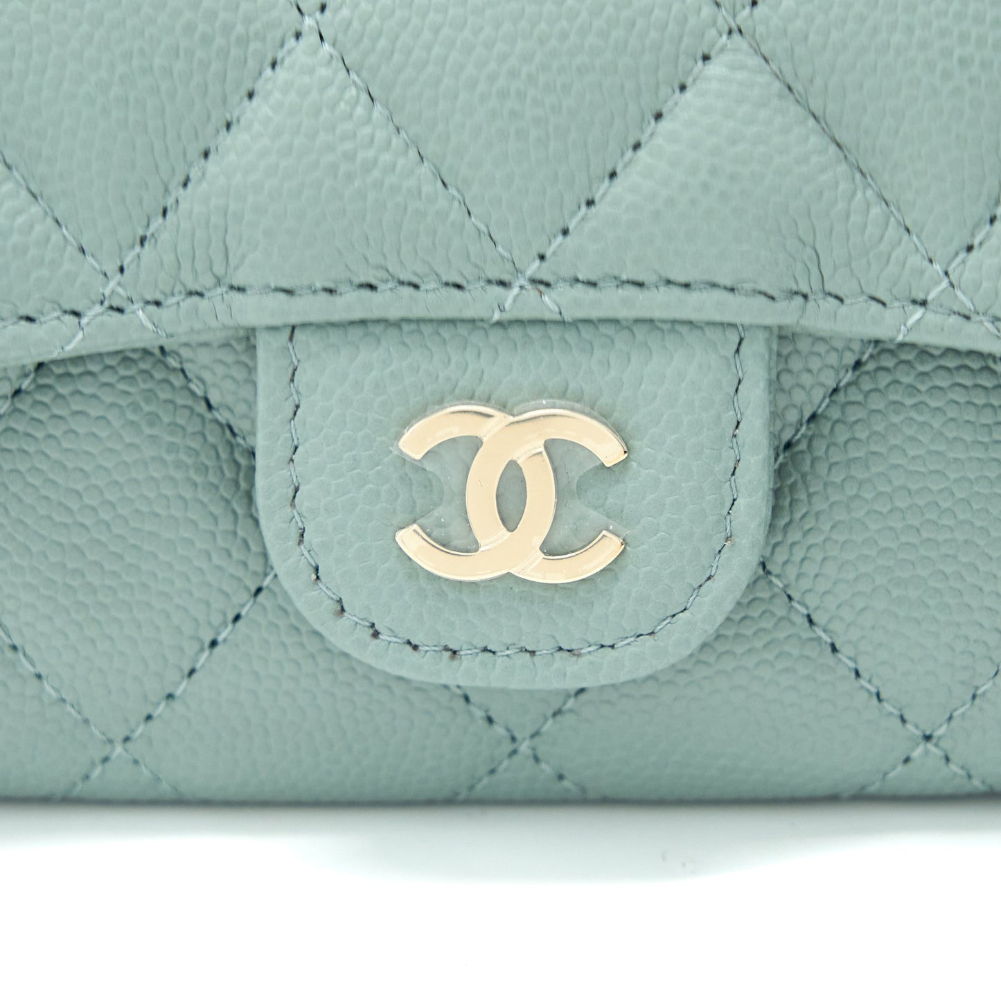 Chanel 23C Classic Flap Holder Caviar Light Grey LGHW