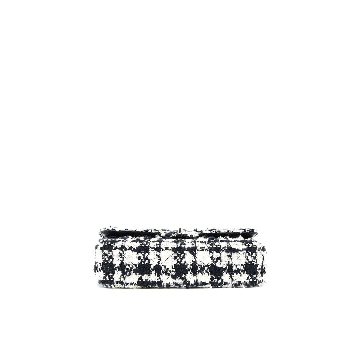 Chanel Medium Classic Flap Bag Tweed Black And White SHW