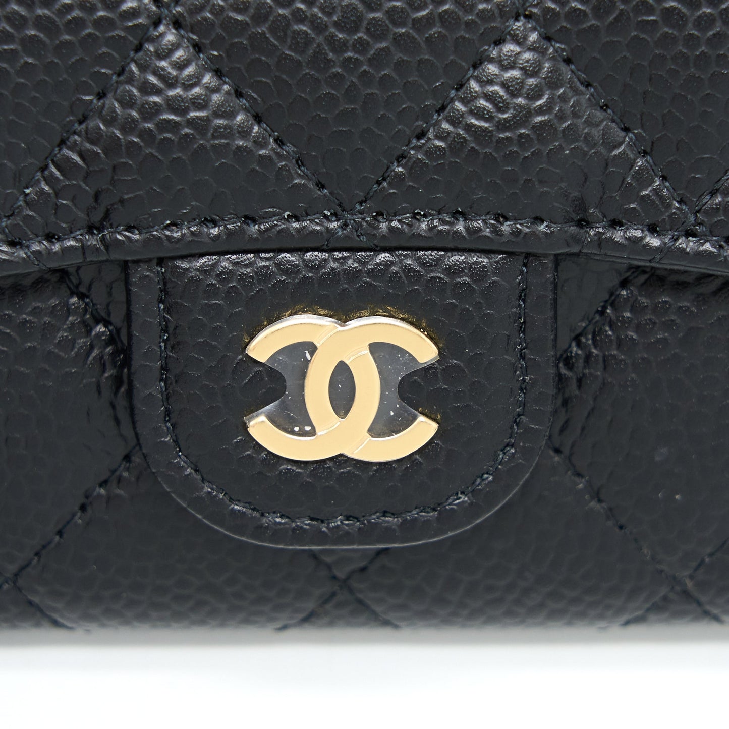 Chanel Classic Flap Holder Caviar Black GHW (Microchip)