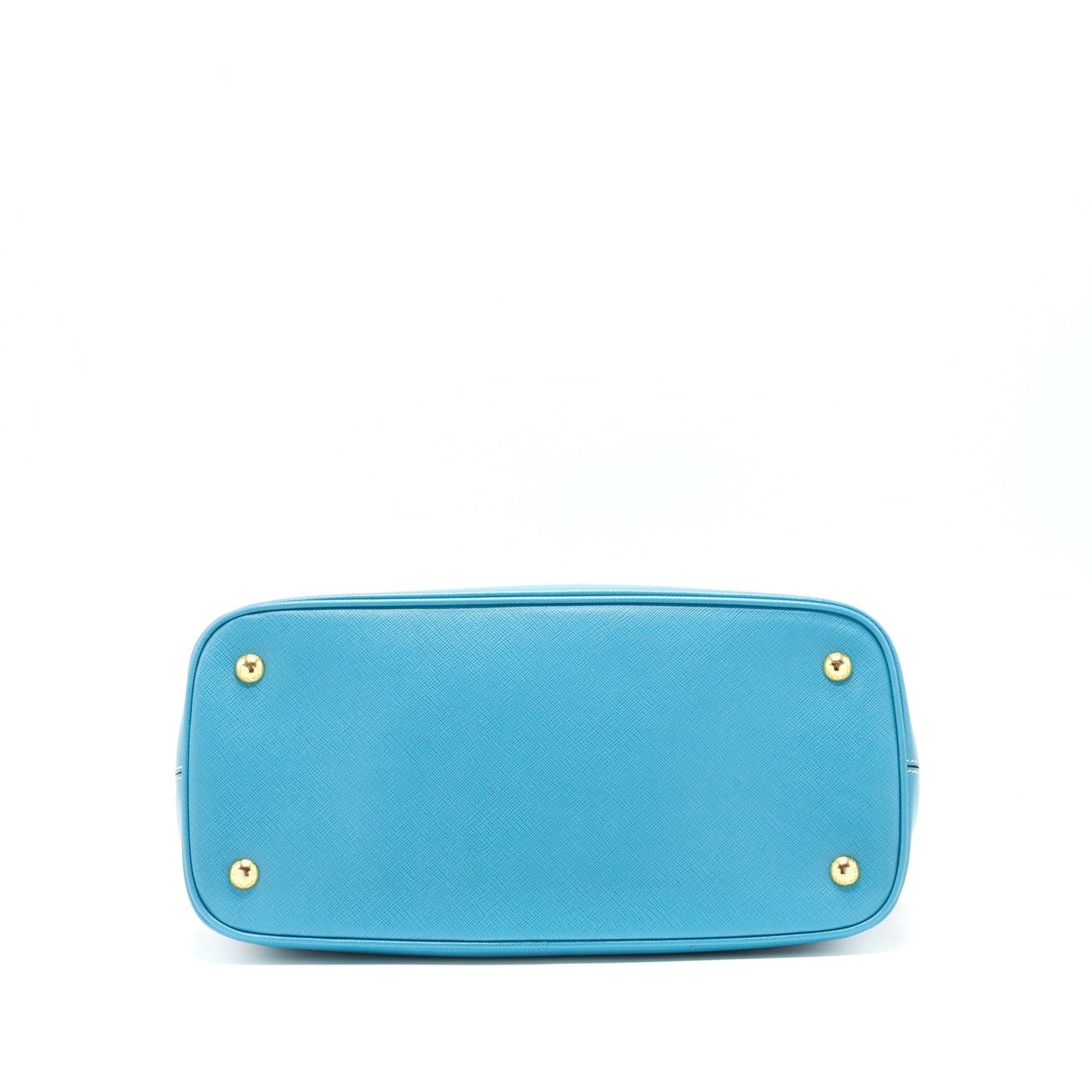 Prada Saffiano Lux Bi Colour Promenade Done Tote Purse Bluette/Turchese Blue