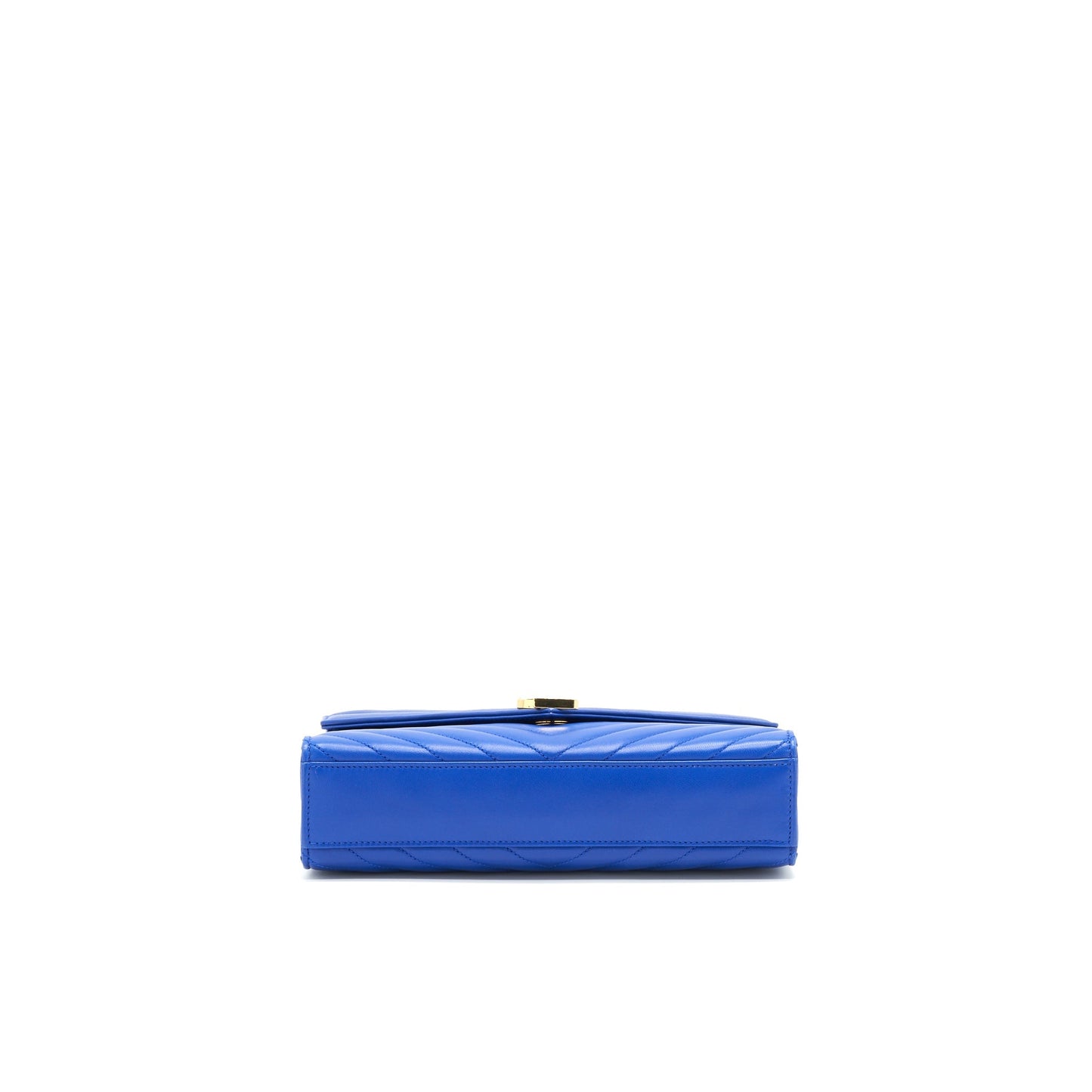 Saint Laurent / Chevron Monogram Flap Purse Blue