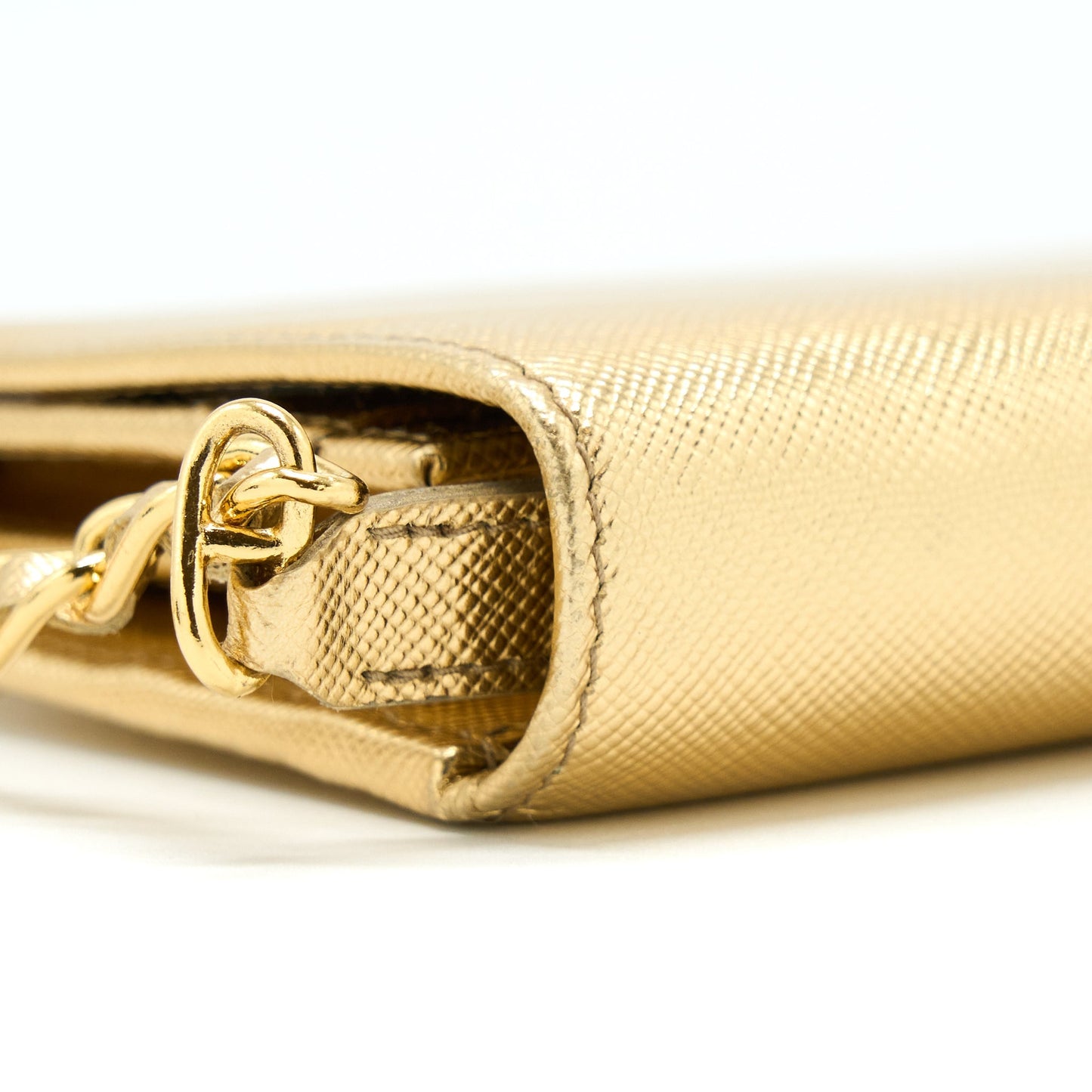 Prada Mini Wallet On Chain Gold