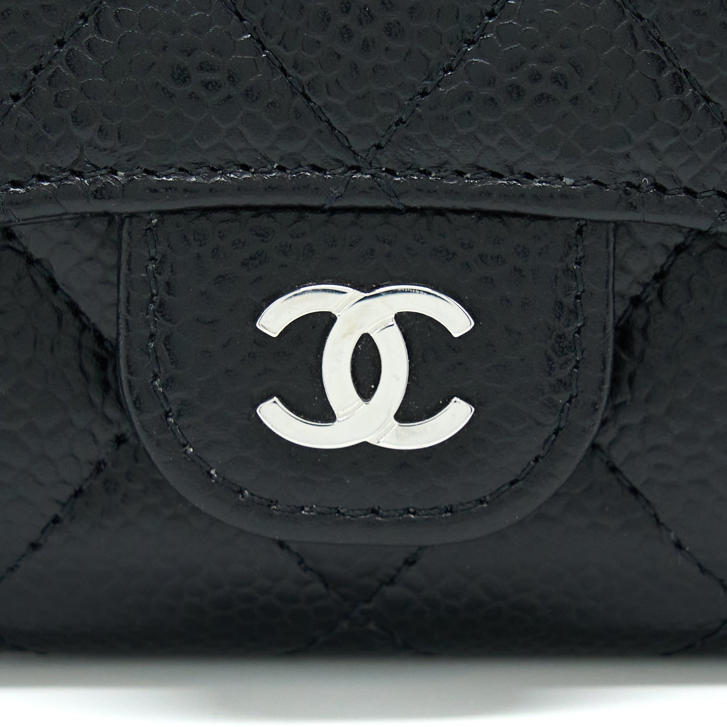 Chanel Classic Flap Holder Caviar Black SHW