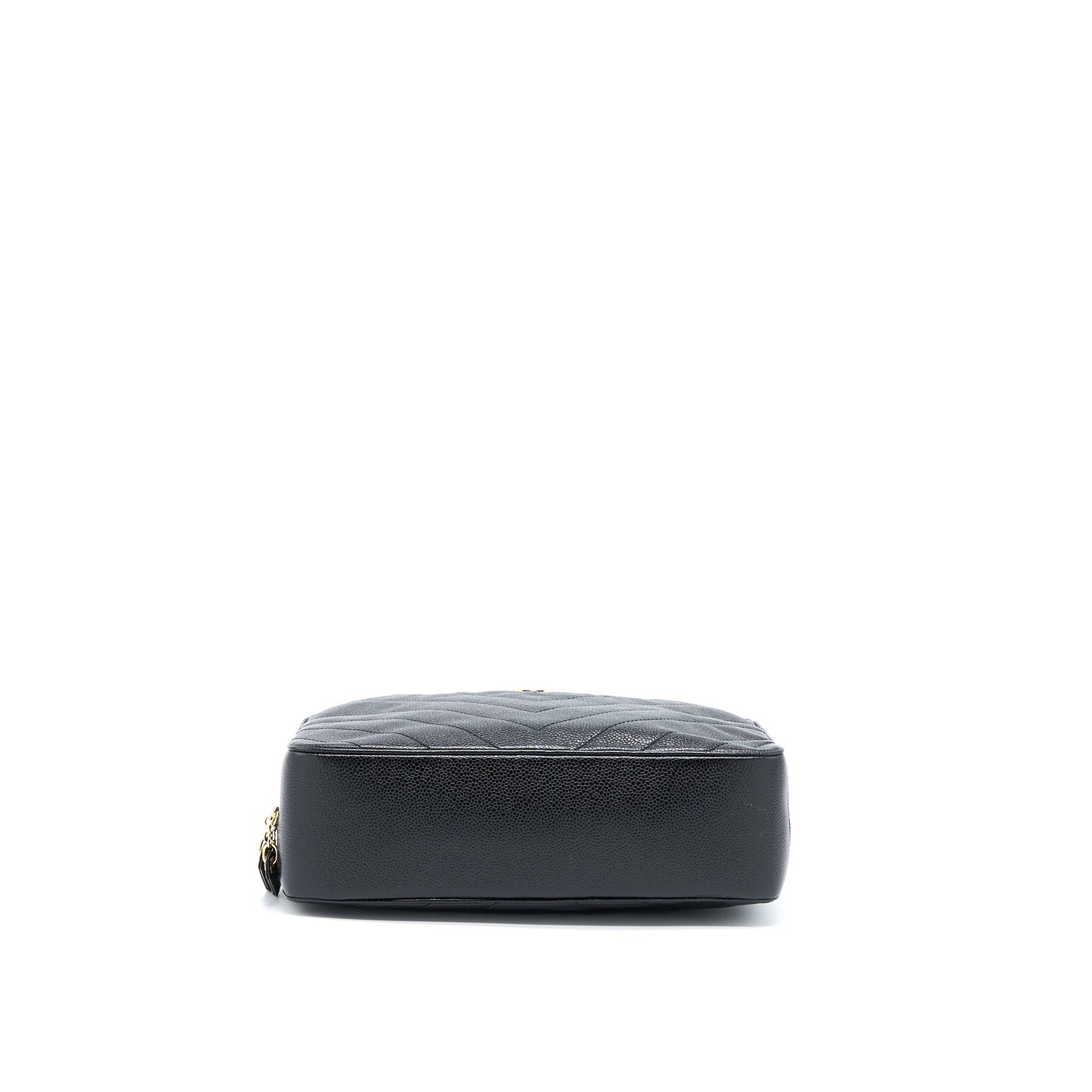 Chanel Camera Chevron Tote Bag Caviar Black GHW