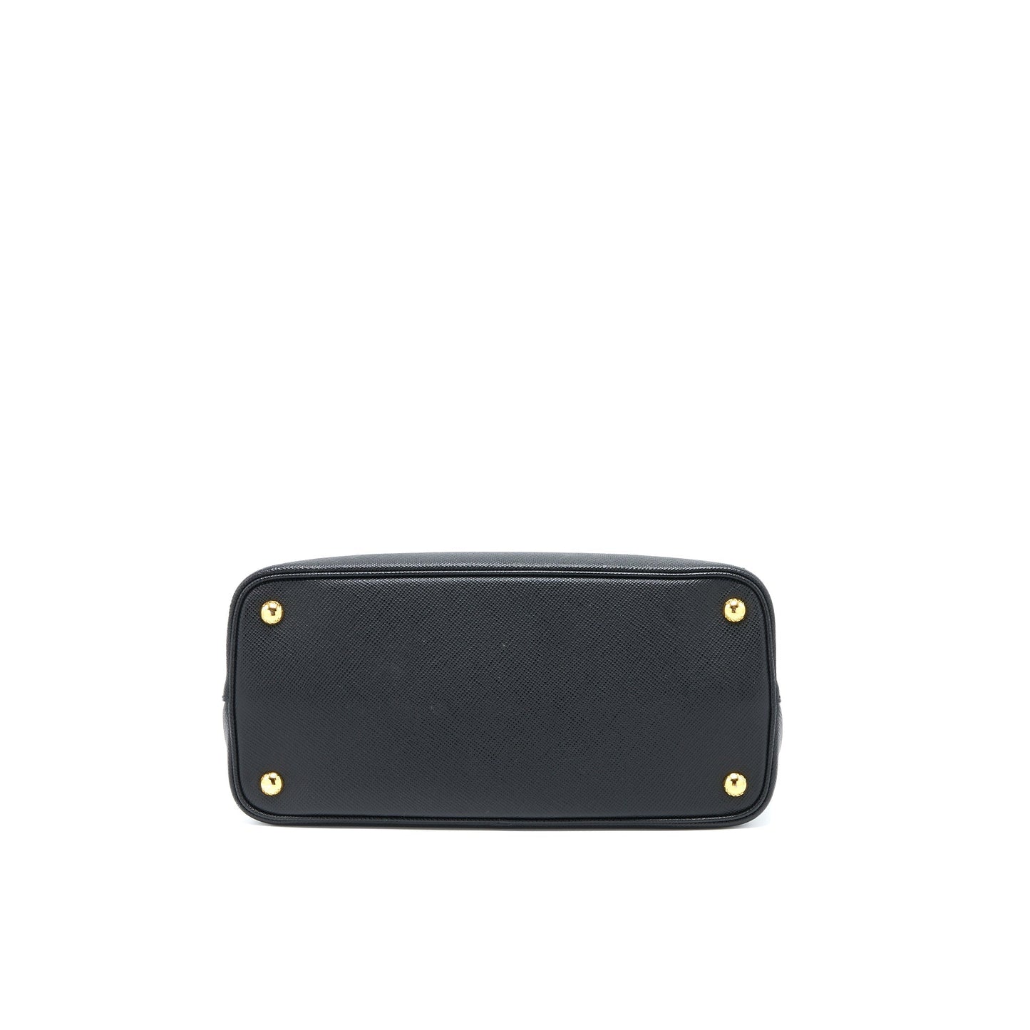 Prada Saffiano Double Purse Calfskin Black