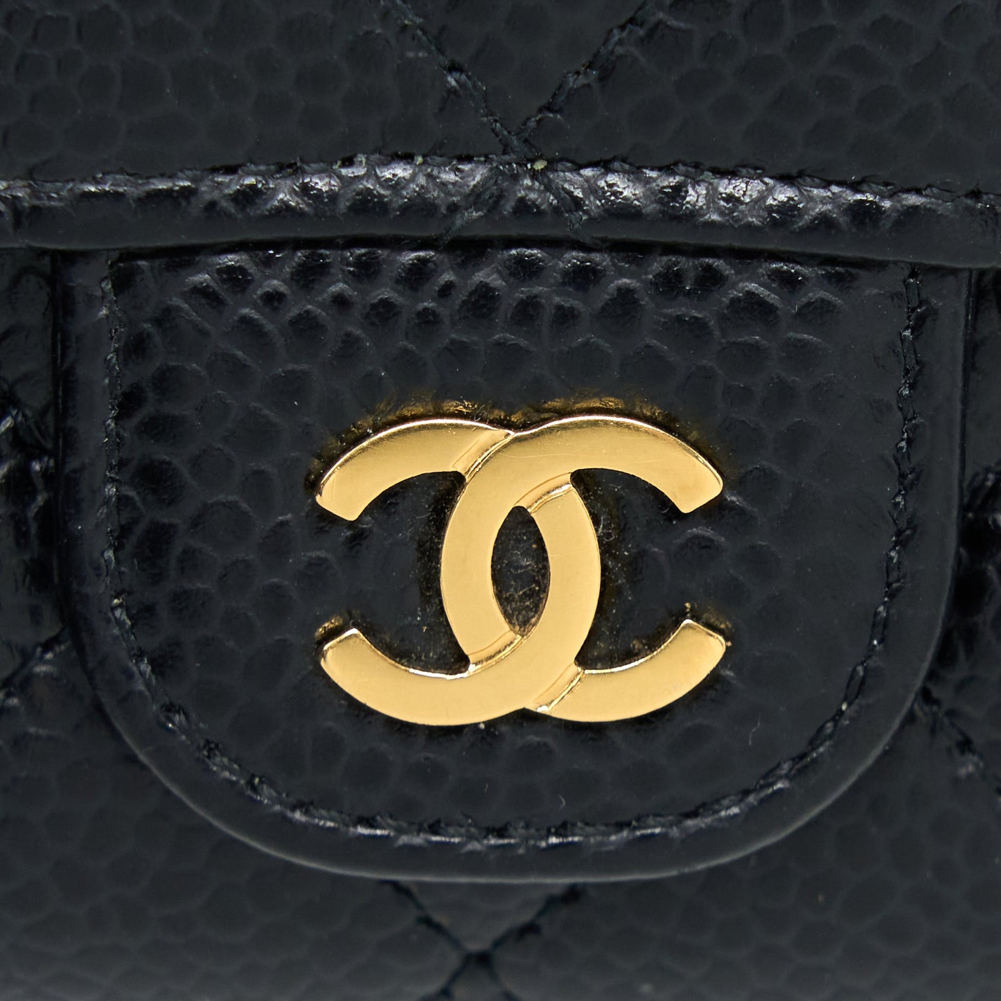 Chanel Classic Flap holder Caviar Black GHW