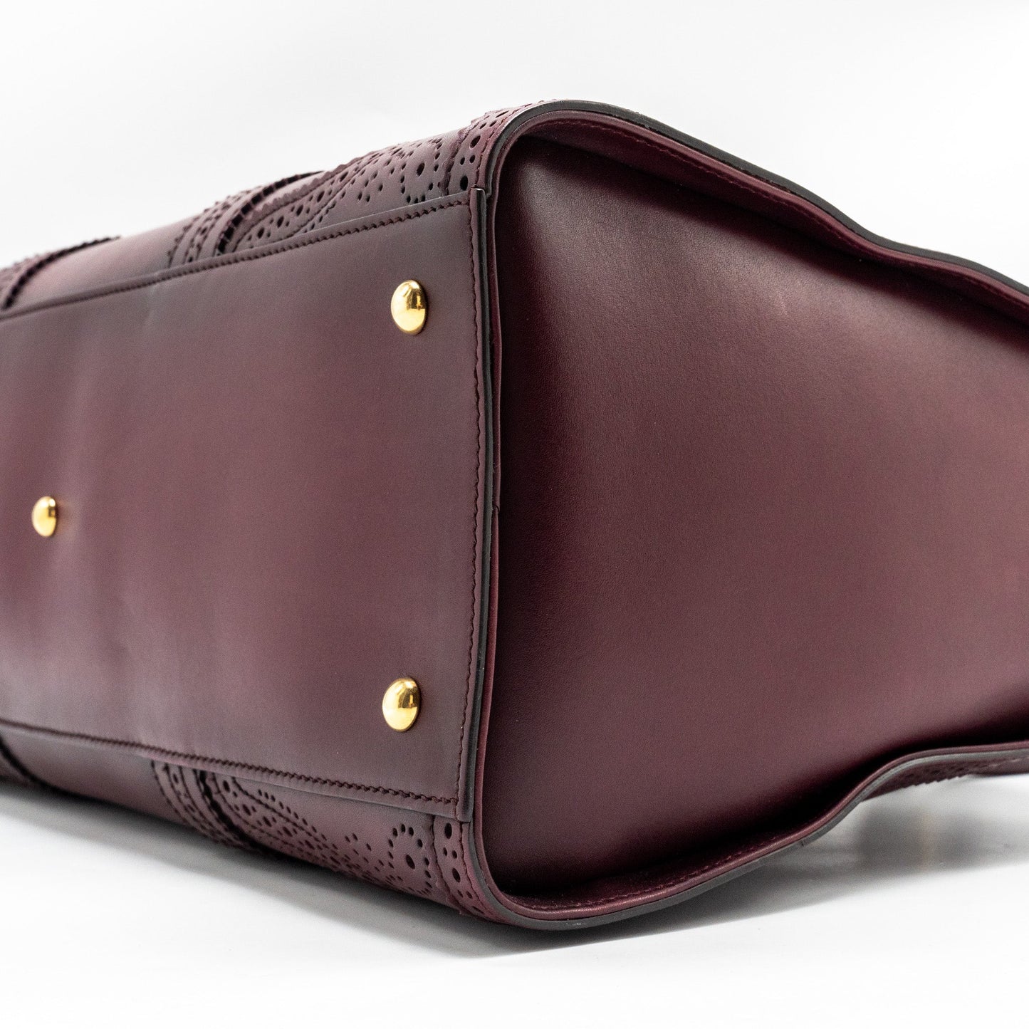Gucci Duilio Brogue Boston Bag Calfskin Burgundy