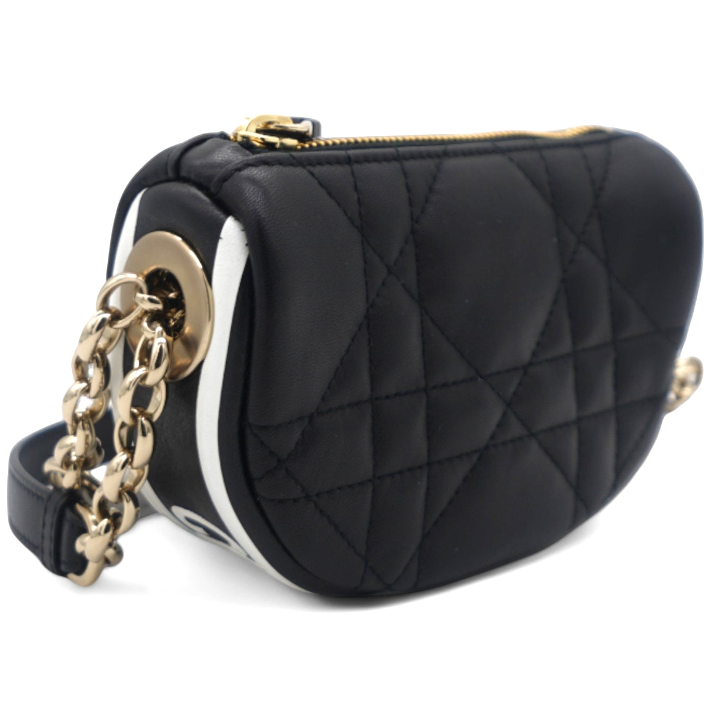Dior Lambskin Cannage Mini Dior Vibe Hobo Bag Black
