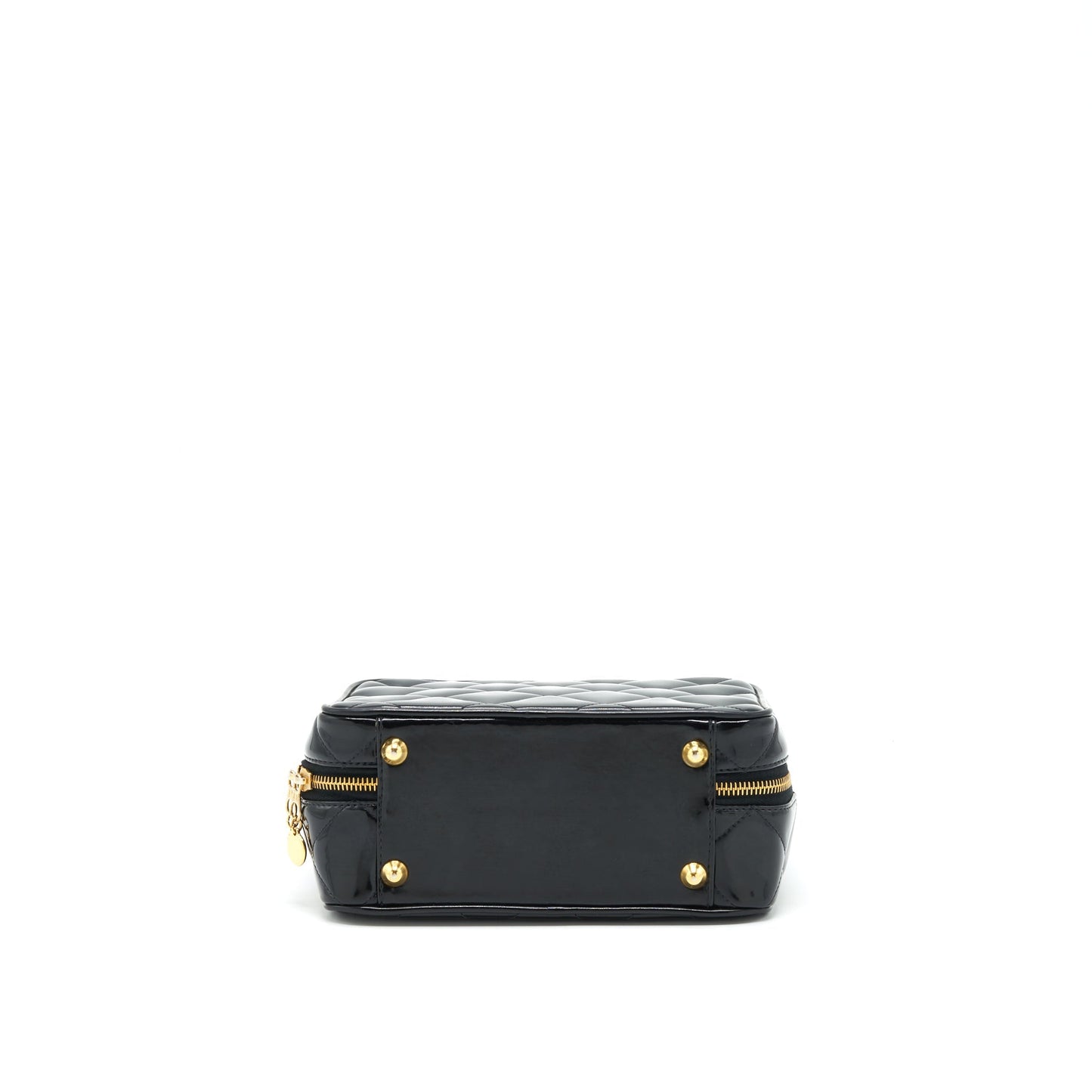 Chanel Top Handle Vanity Case Patent Black GHW