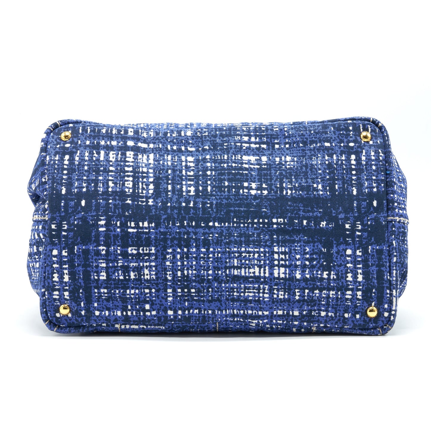 Prada Canvas Shopping Tote Purse Blue