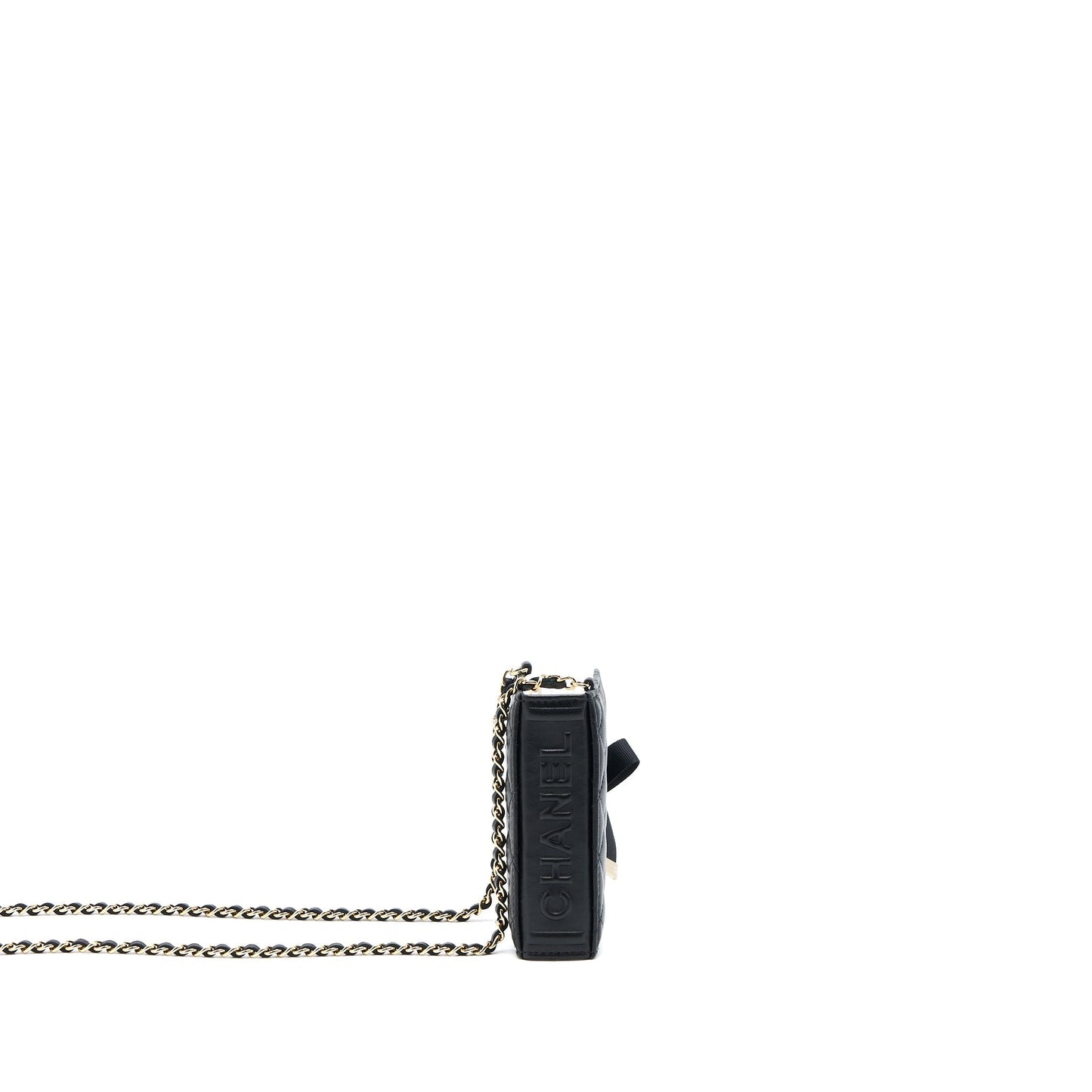 Chanel 22B Mini Book Holder With Chains Lambskin Black LGHW