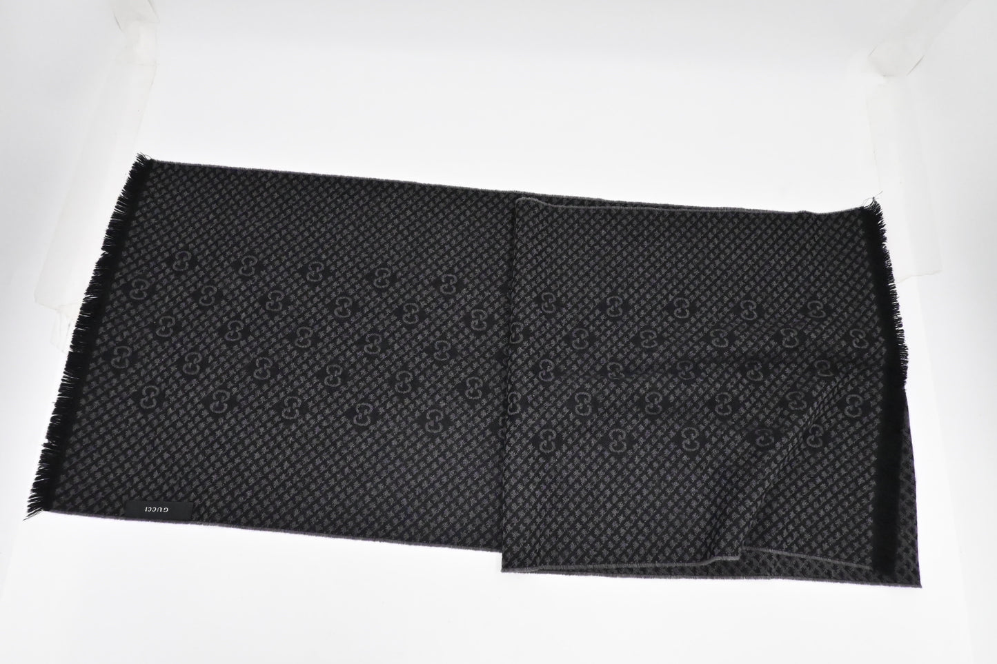 Gucci Scarf in Black & Gray Wool