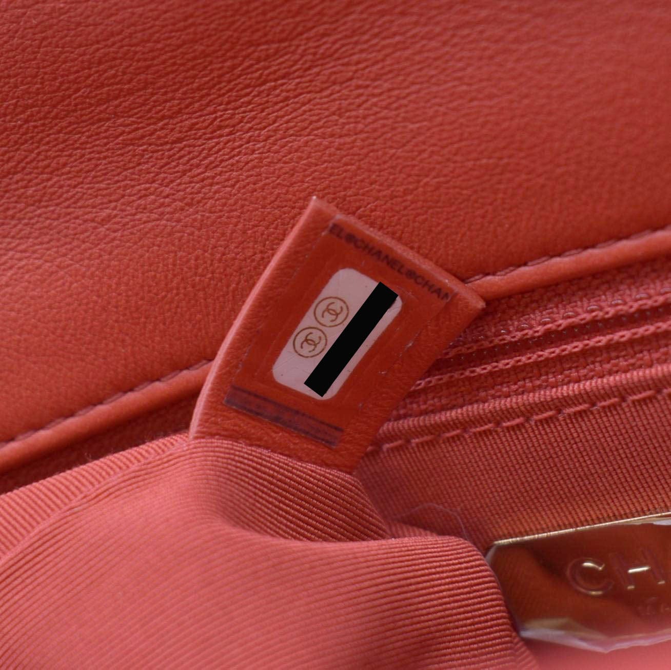 CHANEL 19 Flap Quitled Jersey Lambskin Shoulder Bag Red