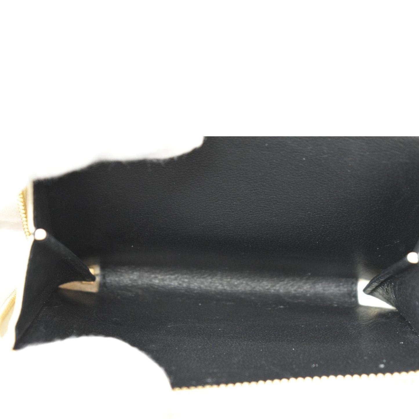 YVES SAINT LAURENT Tiny Monogram Compact Leather Zip Around Wallet White