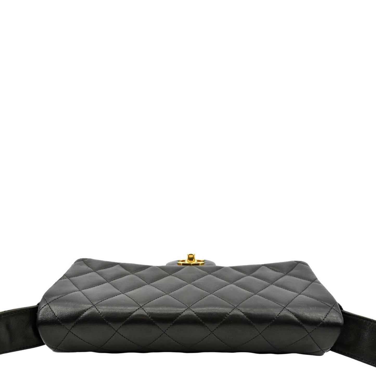 CHANEL Flap Quilted Leather Shoulder Bag Black