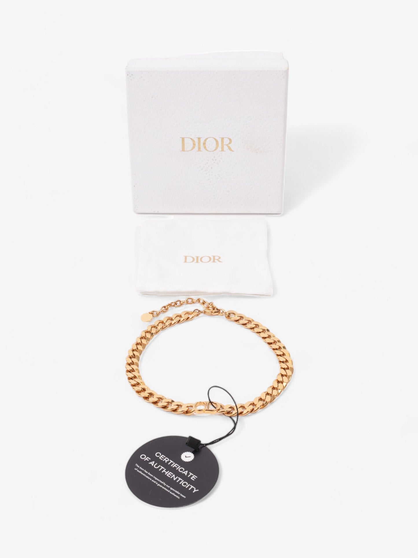 Christian Dior Danse Etoile Chain Choker Necklace Gold Base Metal