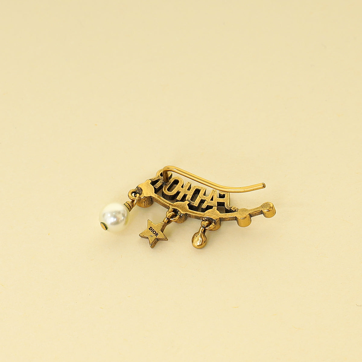 Christian Dior Antique Gold J'Adior Crystal Drop Earrings