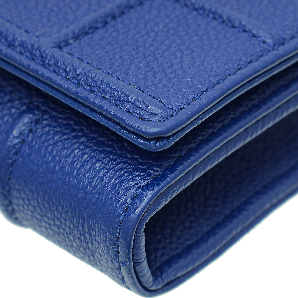 Christian Dior Blue Diorama Wallet On Chain