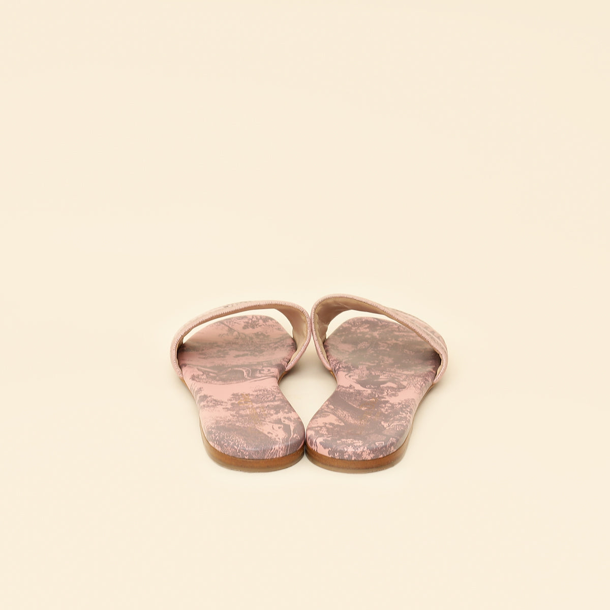 Christian Dior Light Pink Toile De Jouy Motif Dway Slide Mules 39.5