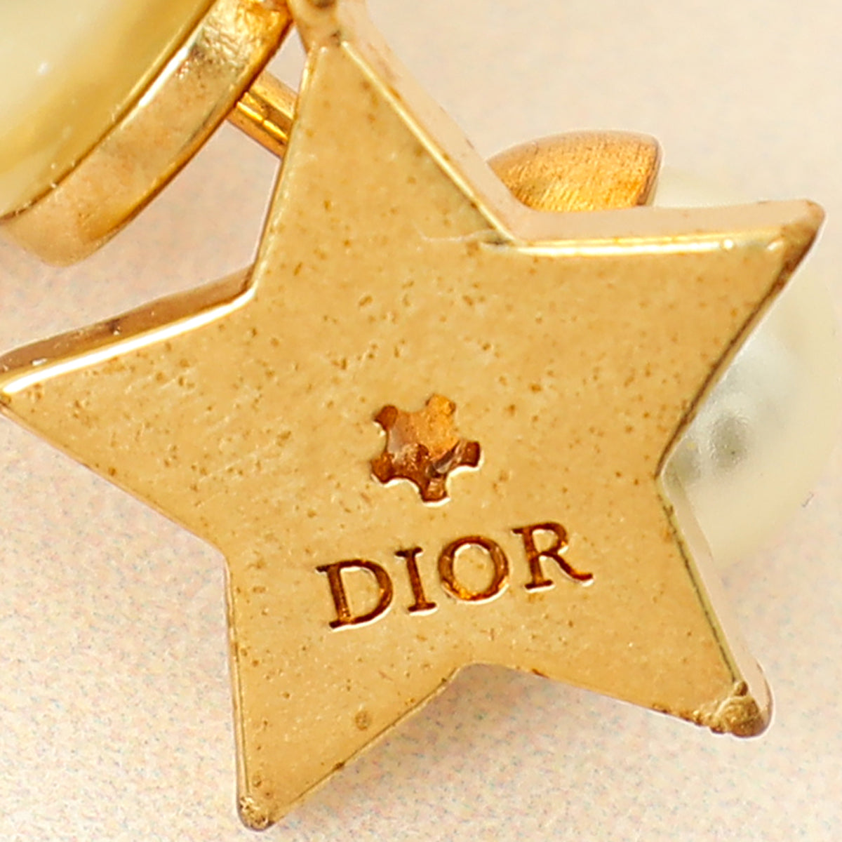 Christian Dior Gold Finish CD & Star Tribales Drop Earrings