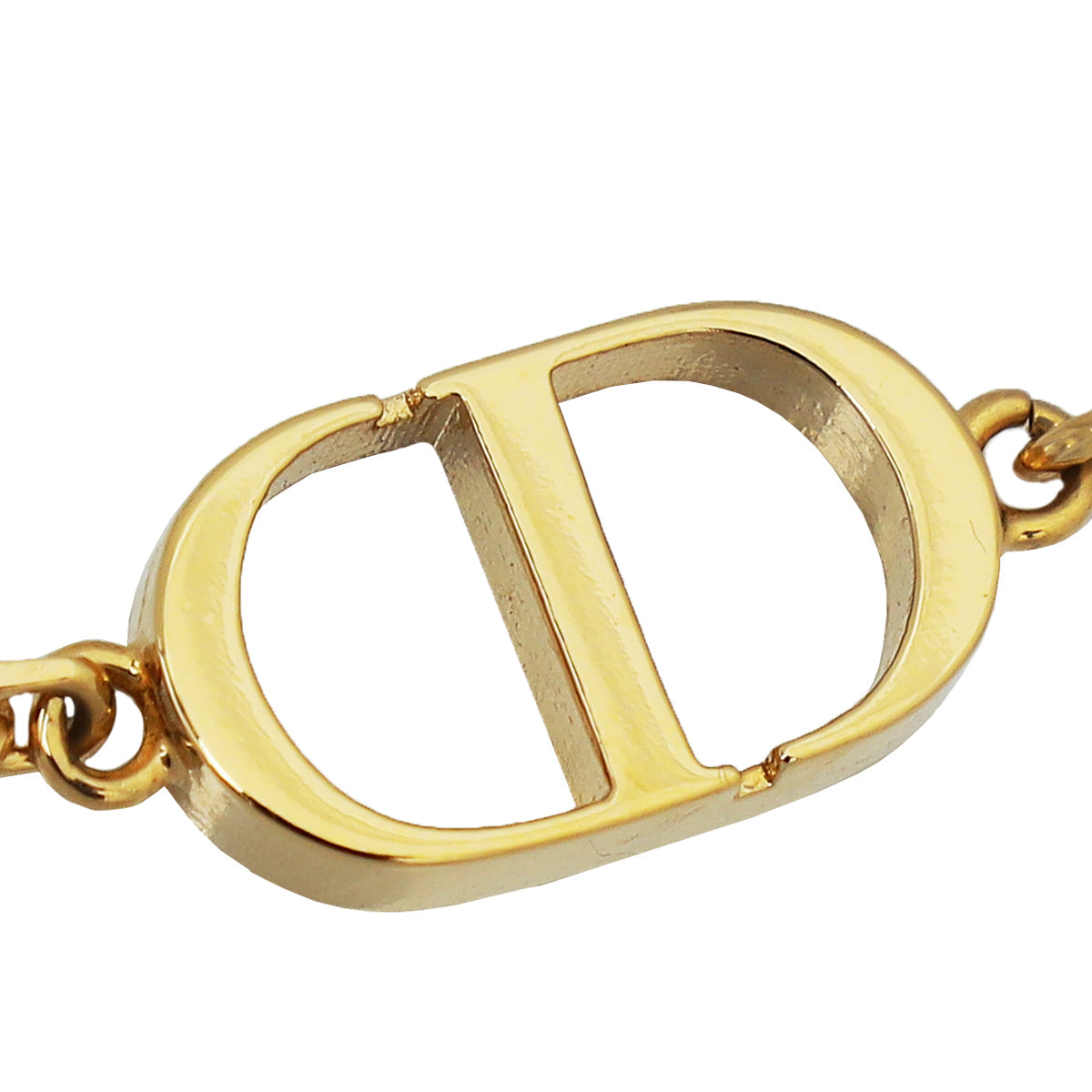 Christian Dior Gold Petit CD Crystal Double Necklace
