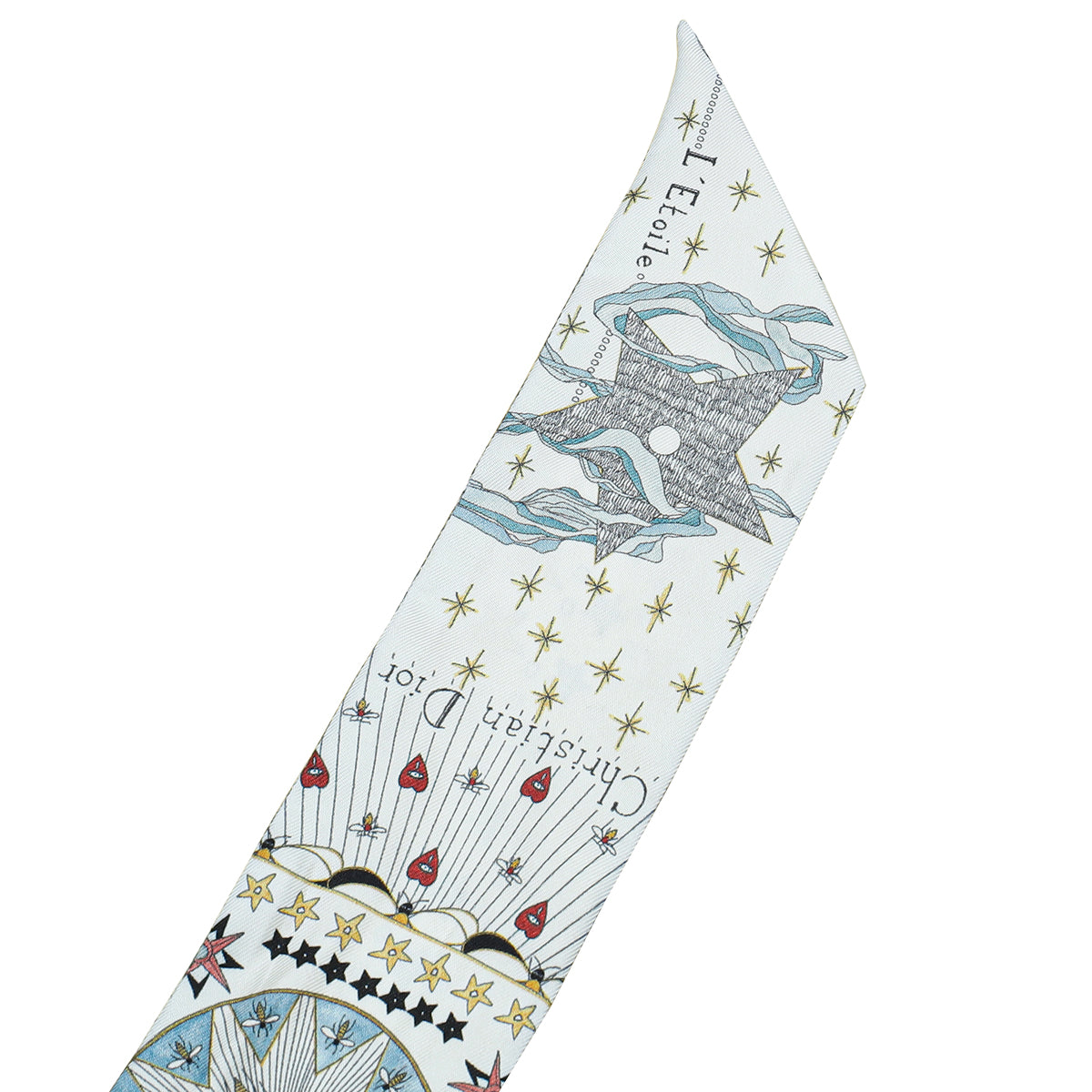 Christian Dior White Multicolor L'Étoile Tarot Mitzah Scarf