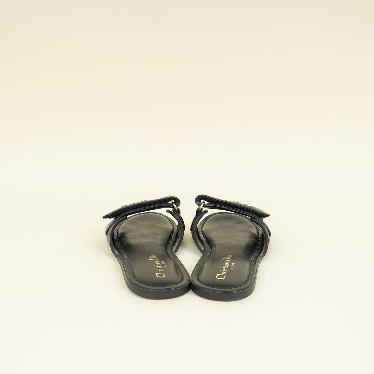 Christian Dior Black Dioriviera Dioract Slide Sandal 38