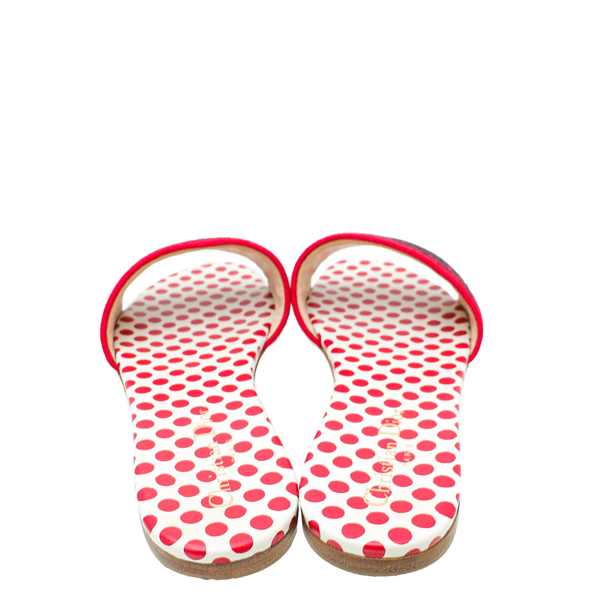 Christian Dior Red Dway Embroidered Sandal 39.5