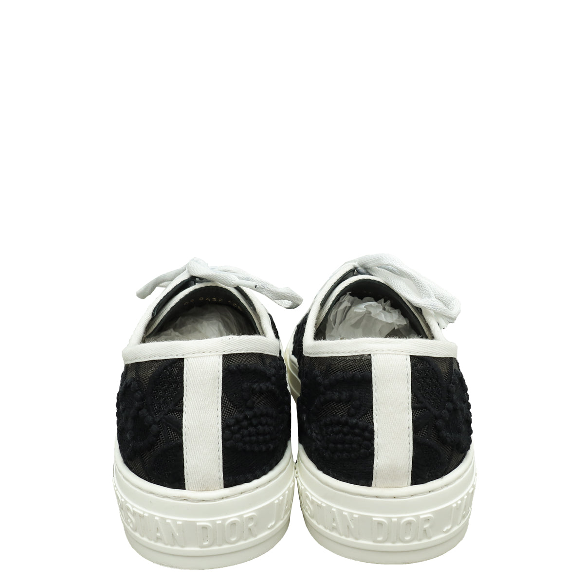 Christian Dior Black Macrame Embroidered Walk N' Dior Sneakers 40.5