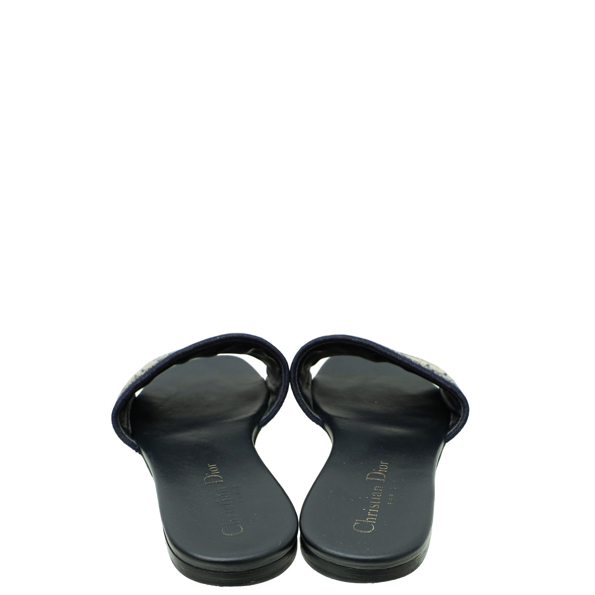 Christian Dior Navy Blue Dway Technical Fabric Flat Mules 36