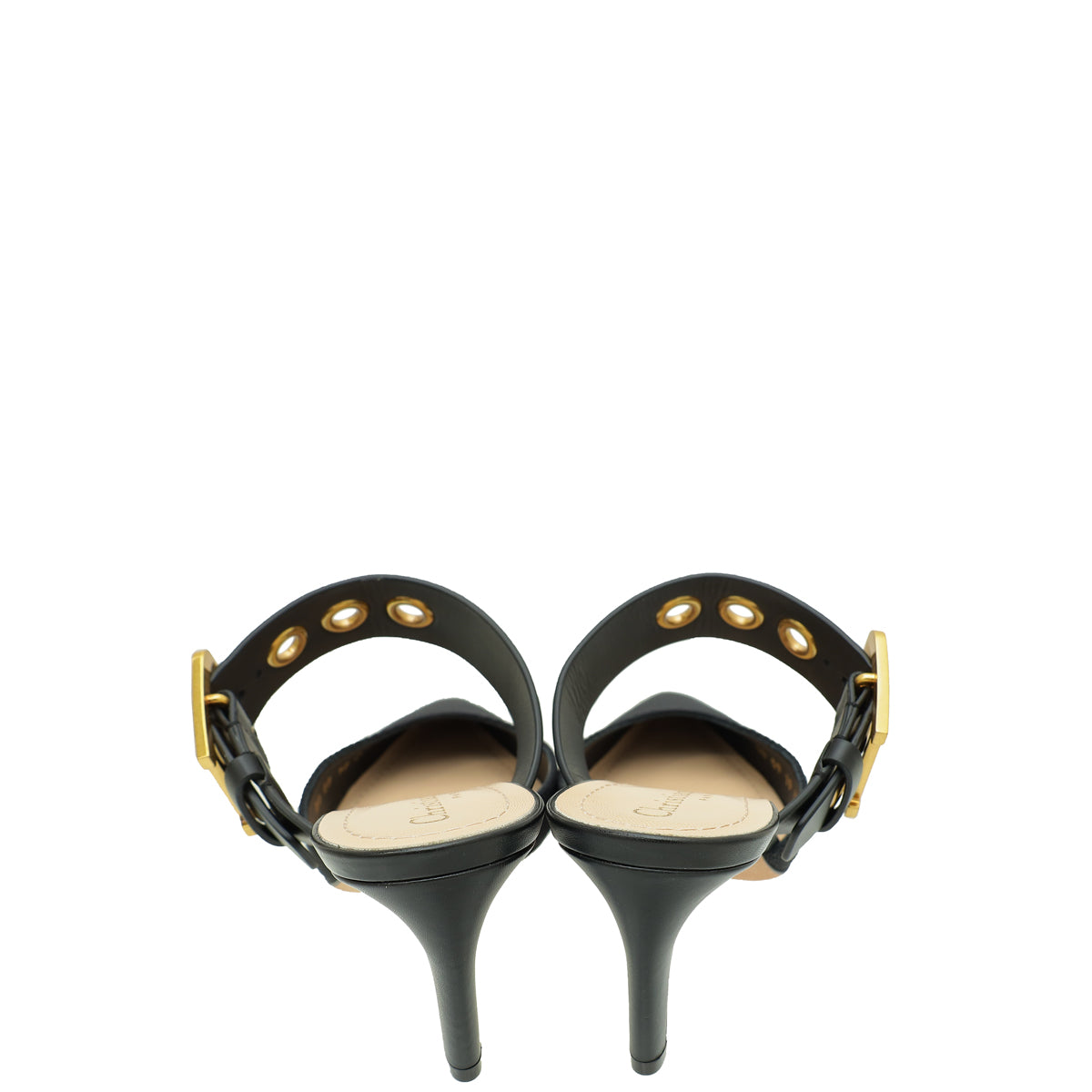 Christian Dior Black D-Dior Heeled Mule 37.5