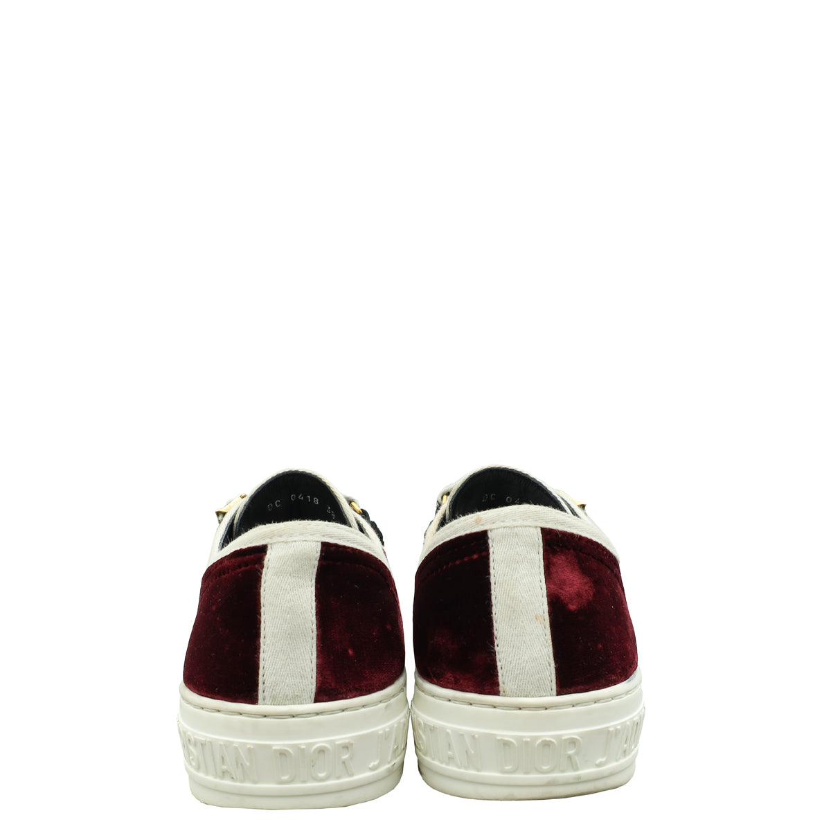 Christian Dior Burgundy Velvet Walk'n'Dior Low Top Sneaker 38.5