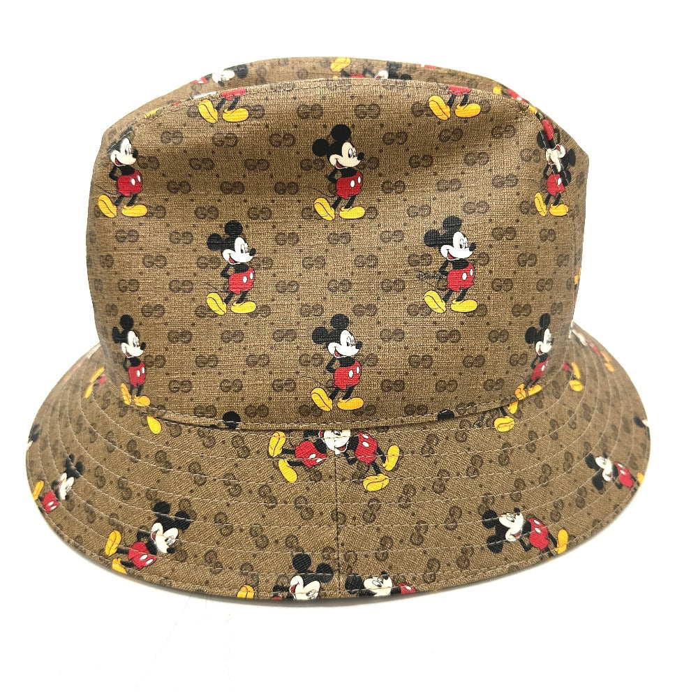 GUCCI hat 602978 GG Supreme Canvas Brown Mini GG DISNEY Mickey Mo unisex(Unisex) L