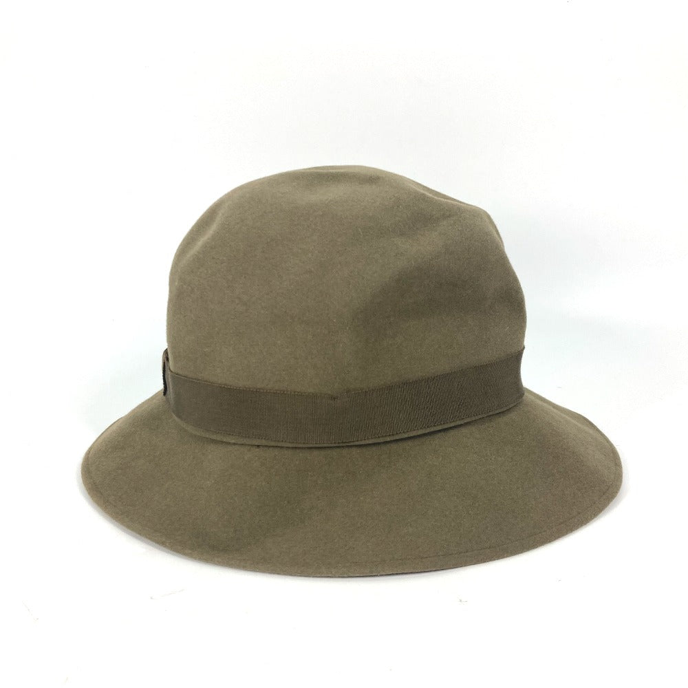 CHANEL hat felt khaki Women 57