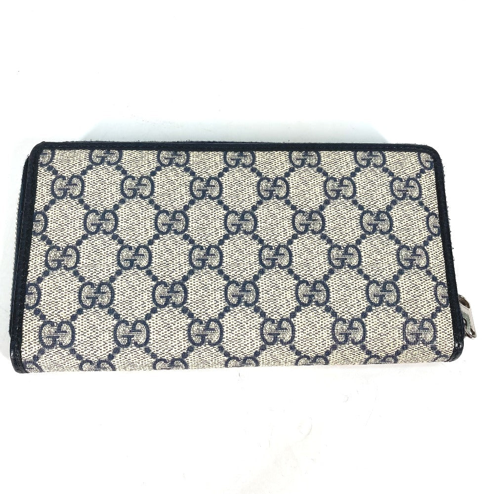 GUCCI Long Wallet Purse 673003 PVC leather Navy Guccisima Interlocking G Zip Around Wallet Women